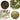 Square image in four quadrants with different styles of tea leaves. Jujube Shou Mei cake, Spring Rain Bai Mu Dan, Fuding Silver Needles, Winter White cake